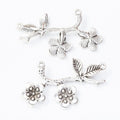Plum Blossom Branch Two Loop Metal Connector Charm view 3
