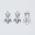 Round-Bodied Goldfish Charm In 2 Metal Finishes For Jewelry Making view 3