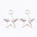 Smooth Five Point Star Pendants in 4 Metal Finish Options view 3