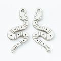 Antique Silver Tone Coiled Snake Metal Charm Pendant view 3