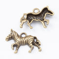 Running Zebra Charm Metal Jewelry Making Component view 3