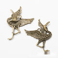 Long-Legged Crane Bird Metal Charm Pendant For Jewelry Making view 3