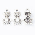 Sitting Cat Outline Charms in Antique Bronze and Silver view 3