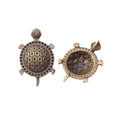 Patterned Turtle Pendant Charm in Two Antique Finishes view 3