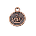 Crown Medallion Charm Round Metal Pendant in Four Finishes view 3