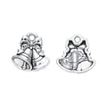Double Christmas Bell Charms with Bows in Five Finishes view 3