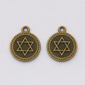 Round Star Hexagram Metal Charms in Two Finishes Jewelry Making Pendants view 3