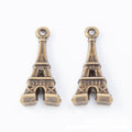 Detailed Eiffel Tower Metal Charms in Two Antique Finishes view 3