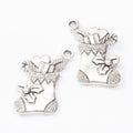 Christmas Stocking Charm Gift-Filled Metal Pendant in Three Finishes view 3