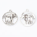 Elephant Medallion Charm in 2 Finishes for Jewelry Making view 3