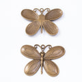 Large Layered Wing Butterfly Antique Metal Charms Jewelry Findings view 3