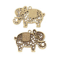 Filigree Elephant Metal Charm 2 Finish Options Craft Supply view 3
