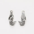 Mermaid Charm Detailed Metal Pendant in Four Finishes view 3