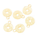 Round Chinese Coin Pendant Charms in Six Metal Finishes view 3