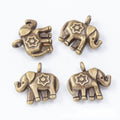 Decorated Elephant Metal Charms in Two Antique Finishes view 3