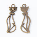 Openwork Sitting Cat Charm Metal Jewelry Making Component view 3
