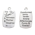 Mother and Daughter Quote Tag Pendant Charm in Three Finishes view 3