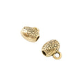 Floral Oval Large Hole Bail Bead in Three Metal Finishes view 3