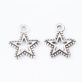 Beaded Outline Star Metal Charms in Seven Finishes view 3
