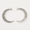 Filigree Crescent Moon Metal Charms in Three Finishes view 3