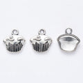 Cupcake Charms in Antique Bronze and Antique Silver Finishes view 3