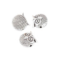 Owl Spacer Bead in 4 Finishes Metal Component for Jewelry Making view 3