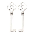 Heart-Top Skeleton Key Metal Charms in Seven Finishes view 3