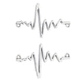 Heartbeat Line Two Loop Connectors in 2 Metal Finish Options view 3