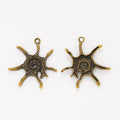 Sunburst Seashell-Shaped Metal Charm Pendants in 3 Finishes view 3