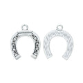 Geometric Horseshoe Charm In 2 Metal Finishes For Jewelry Making view 3