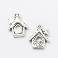 Heart Door Birdhouse Metal Charm in 2 Distinct Finishes for Jewelry Making view 3