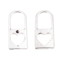 Heart Cutout Padlock Metal Charm Pendants in 3 Finishes view 3