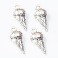 Ice Cream Cone Metal Charms in Two Antique Finishes view 3