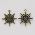 Ship Wheel Charm Pendants in 3 Metal Finish Options view 3