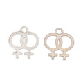 Vintage Finish Metal Double Female Symbol Charms in 2 Style Options view 3