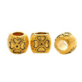 Enamel Flower Large Hole Bead in Two Gold Tone Styles view 3