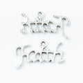 Script Faith Word Charms in Antique Bronze, Antique Silver view 3