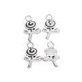 Spiral Rose Metal Charm in 7 Pictured Finishes Jewelry view 3