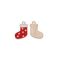 Enamel Polka Dot Stocking Alloy Charm in 2 Pictured Options view 3