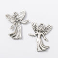 Detailed Winged Angel Charms in Two Antique Metal Finishes view 3