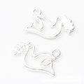 Openwork Dove Charm in Multiple Metal Finishes for Jewelry Making view 3