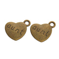 Aunt Engraved Heart Metal Charm in 3 Finishes for Jewelry Making view 3