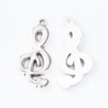 Treble Clef Music Note Pendant in Two Antique Finishes view 3