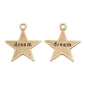 Dream Letter Star Charms in Antique Bronze and Silver view 3