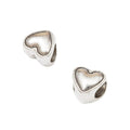 Heart Large Hole Bead with a raised heart face in 4 Metal Finishes view 3