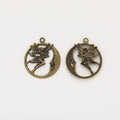 Round Angel and Stars Metal Charms in Two Antique Finishes view 3