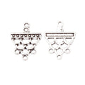 Five-Loop Bar Connector Jewelry Connector Component in Antique Silver view 3