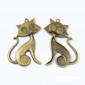 Sitting Cat Charm Openwork Metal Pendant in Two Finishes view 3