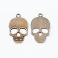 Square Skull Jewelry Charm in Two Antique Metal Finishes view 3