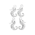 Curled Seahorse Metal Charms in Antique Bronze and Silver Finishes view 3